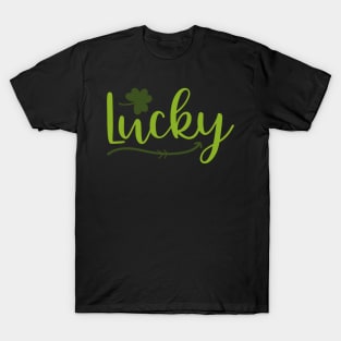 Lucky Irish Shamrock Typography T-Shirt